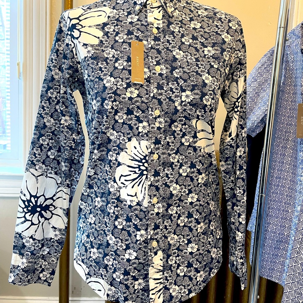 J. Crew NWT floral, organic, button down